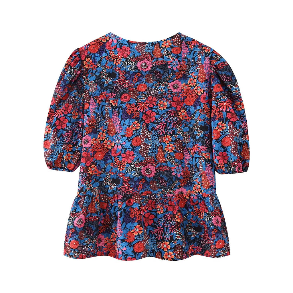 Women's Spring Women's Bow Print Top Casual Trousers Suit