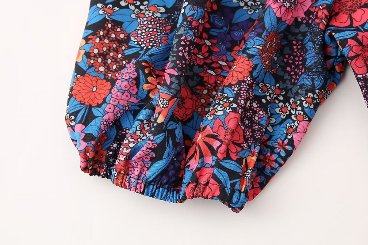 Women's Spring Women's Bow Print Top Casual Trousers Suit