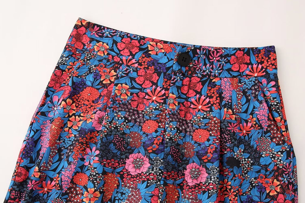 Women's Spring Women's Bow Print Top Casual Trousers Suit