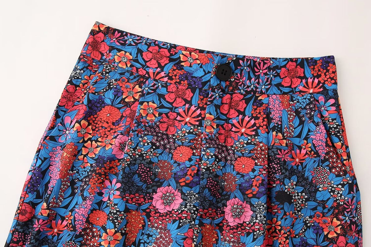 Women's Spring Women's Bow Print Top Casual Trousers Suit
