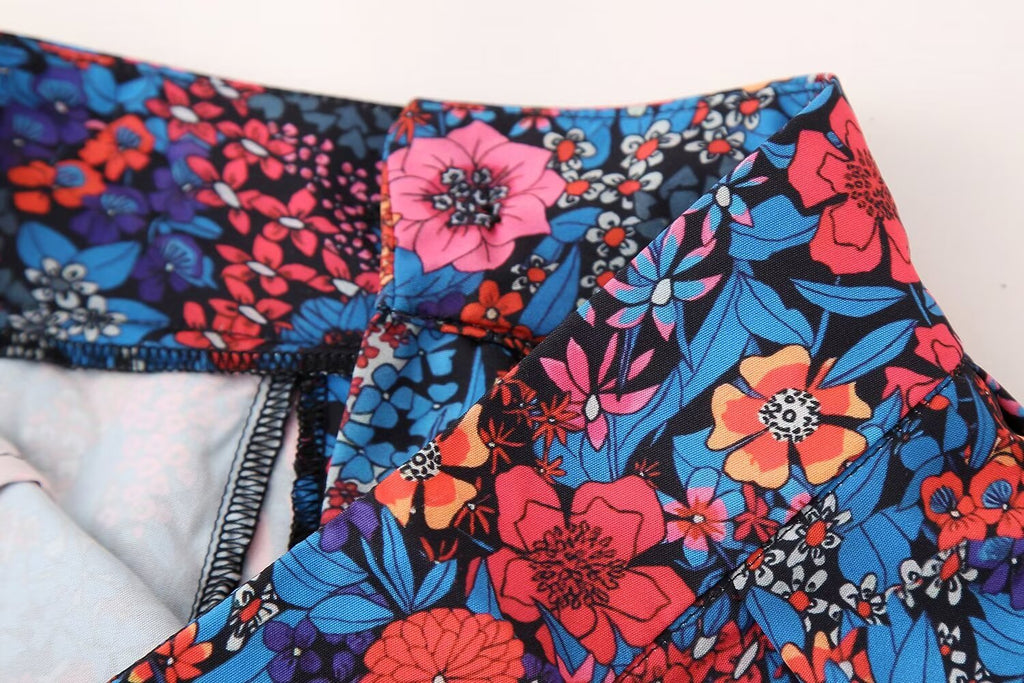 Women's Spring Women's Bow Print Top Casual Trousers Suit