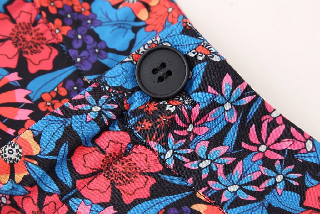 Women's Spring Women's Bow Print Top Casual Trousers Suit