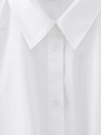 Women's Bow Tie Detail Short Sleeve Poplin Shirt