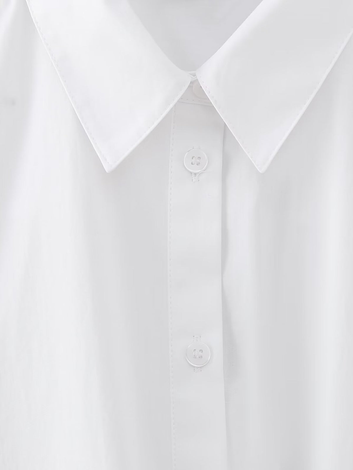 Women's Bow Tie Detail Short Sleeve Poplin Shirt