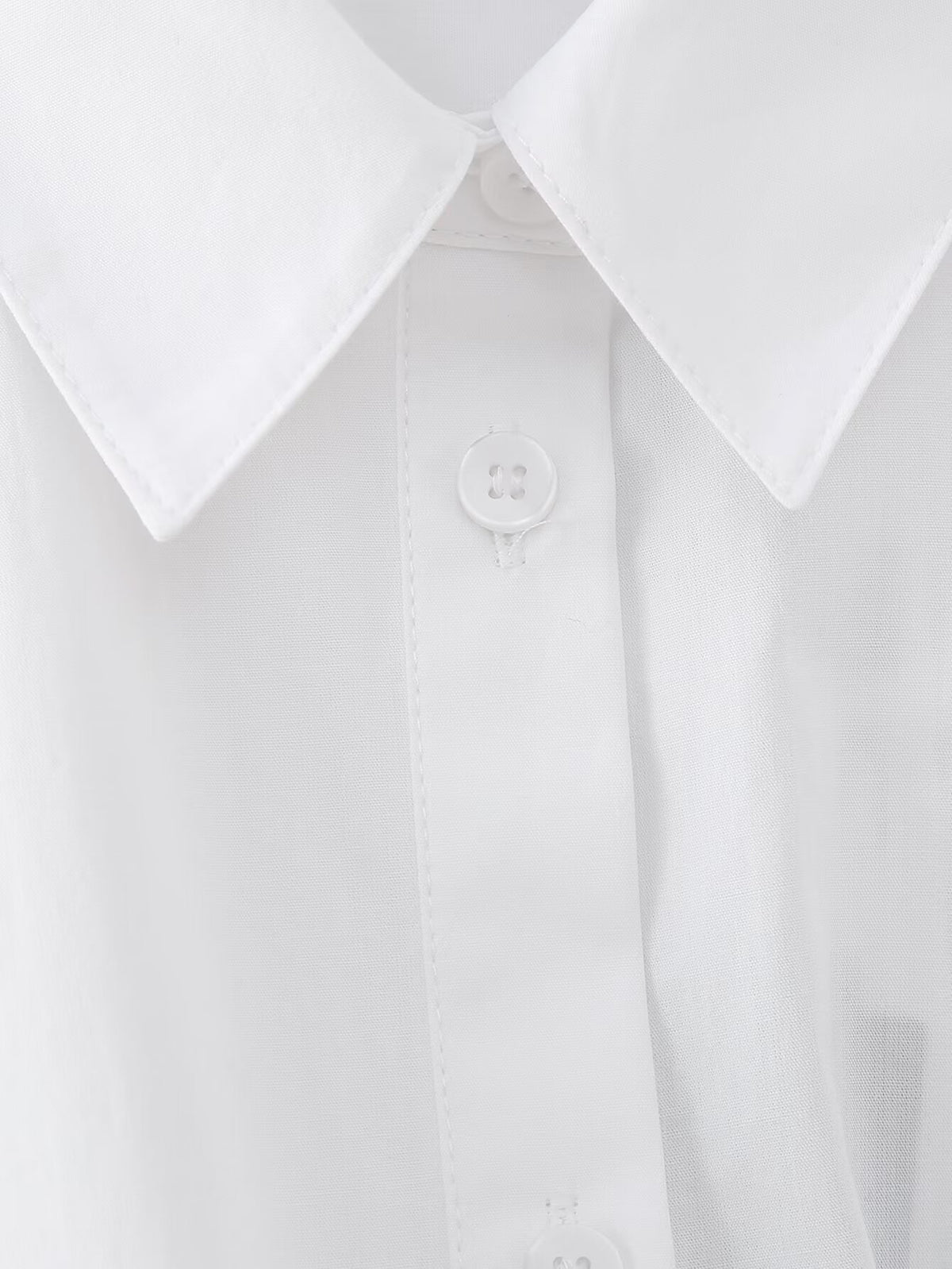 Women's Bow Tie Detail Short Sleeve Poplin Shirt