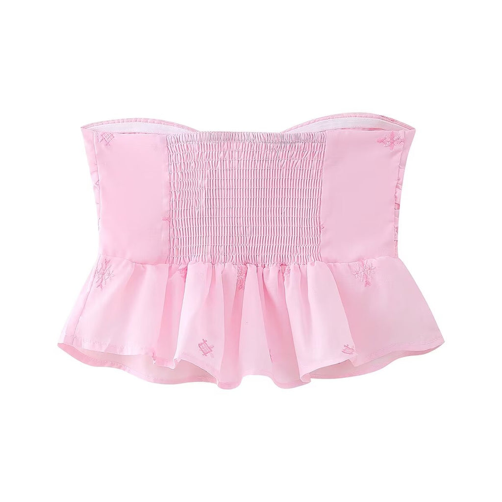 Embroidered Tube Top