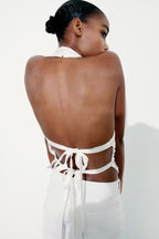 Women's Satin Halter Top Vest