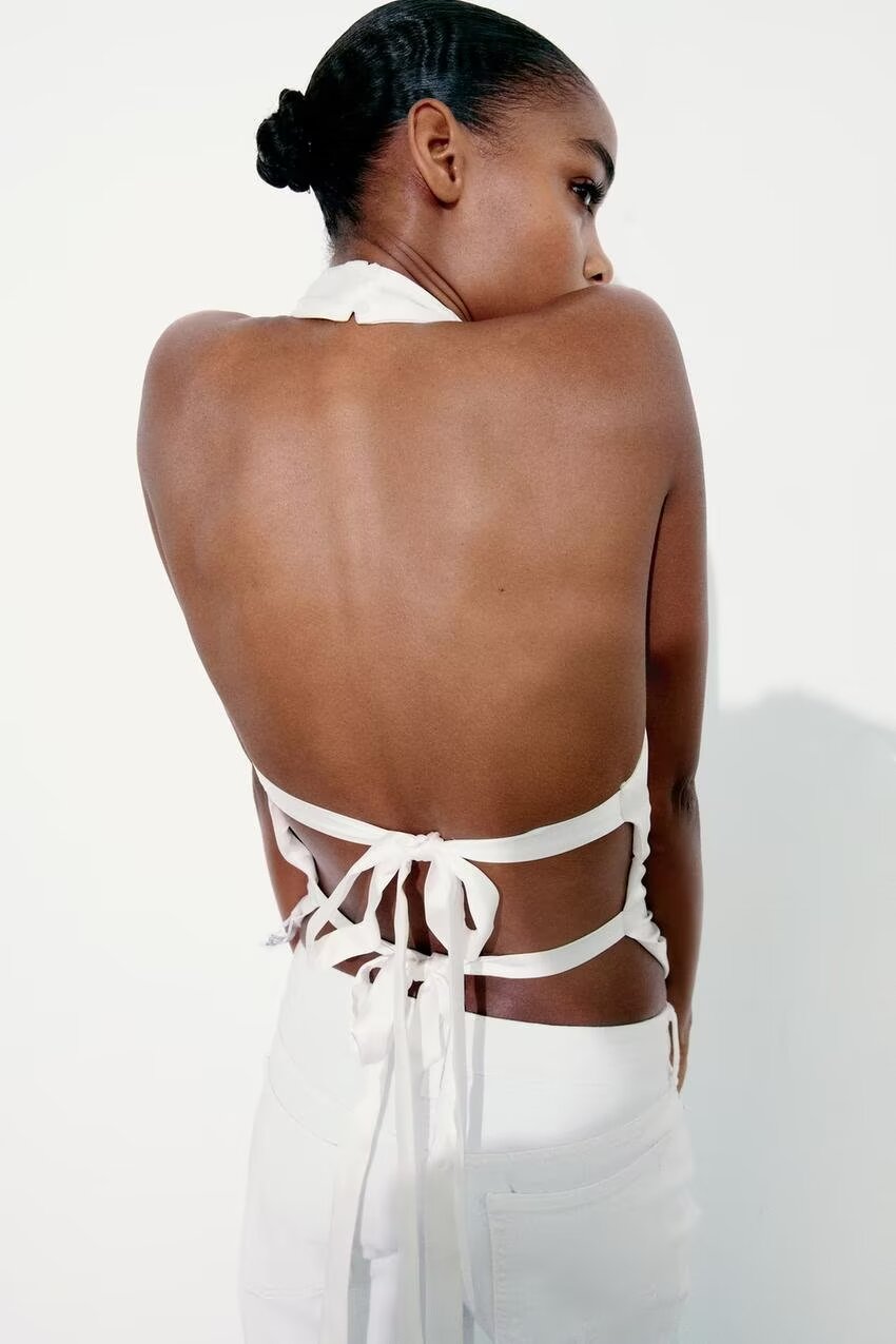 Women's Satin Halter Top Vest