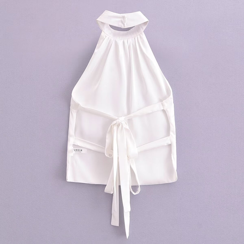 Women's Satin Halter Top Vest
