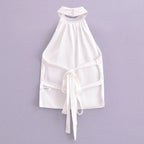 Women's Satin Halter Top Vest