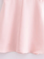 Pink Gem-Button Spaghetti-Strap Dress