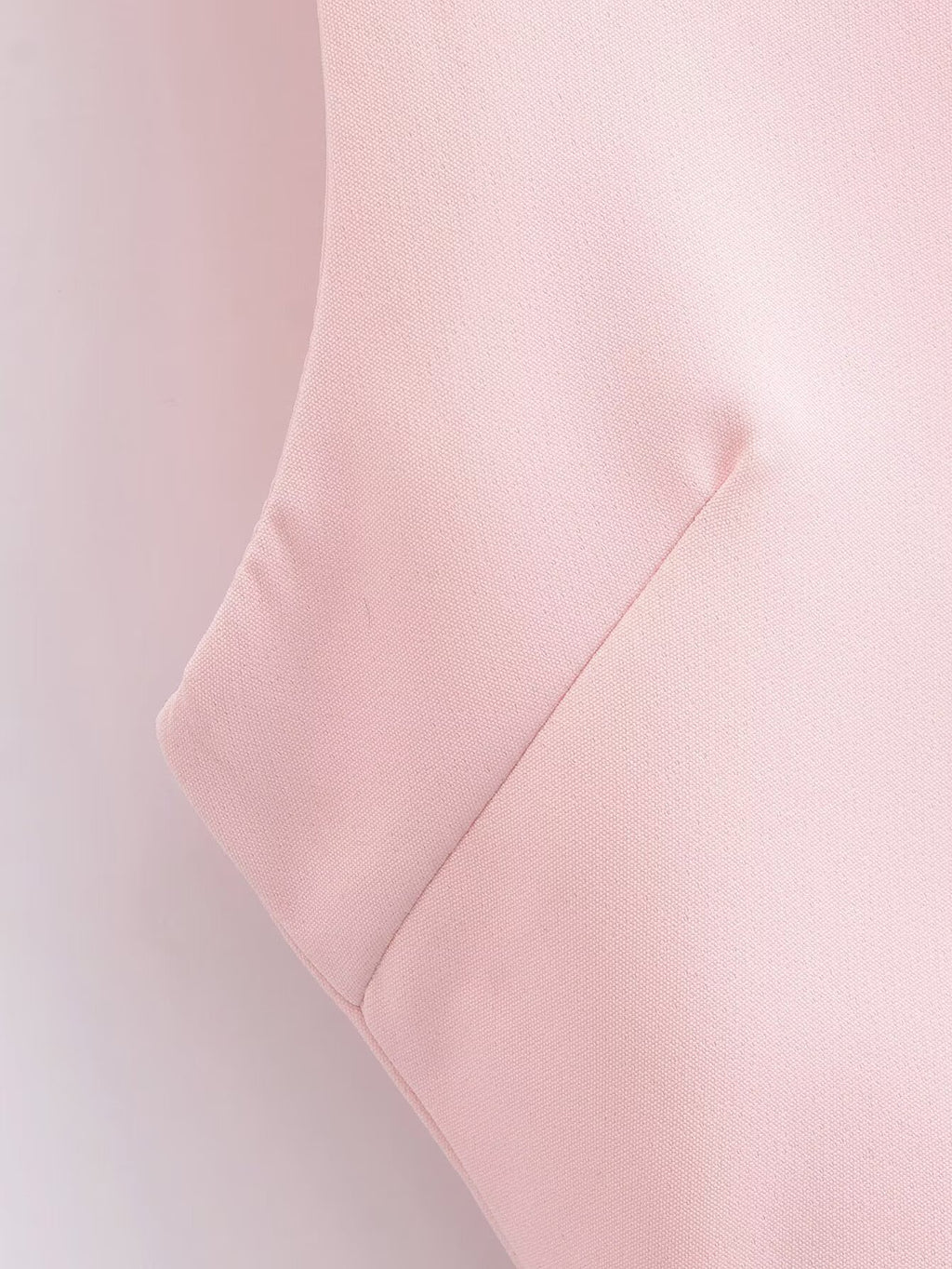 Pink Gem-Button Spaghetti-Strap Dress