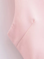 Pink Gem-Button Spaghetti-Strap Dress