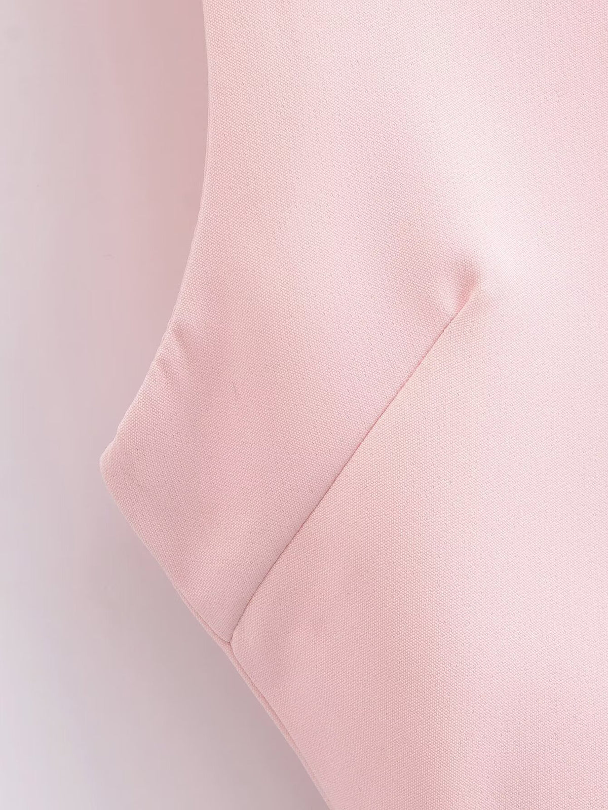 Pink Gem-Button Spaghetti-Strap Dress