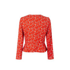 Women’s French Floral V Neck Long Sleeve Shirt