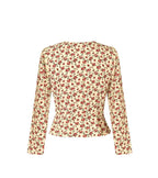 Women’s French Floral V Neck Long Sleeve Shirt