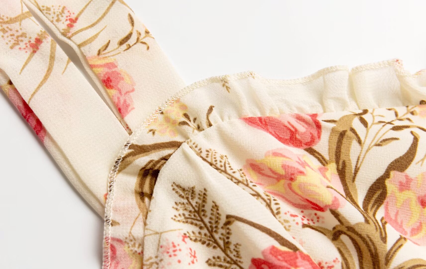 Women's Beige Floral Vacation Cami Dress
