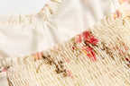 Women's Beige Floral Vacation Cami Dress