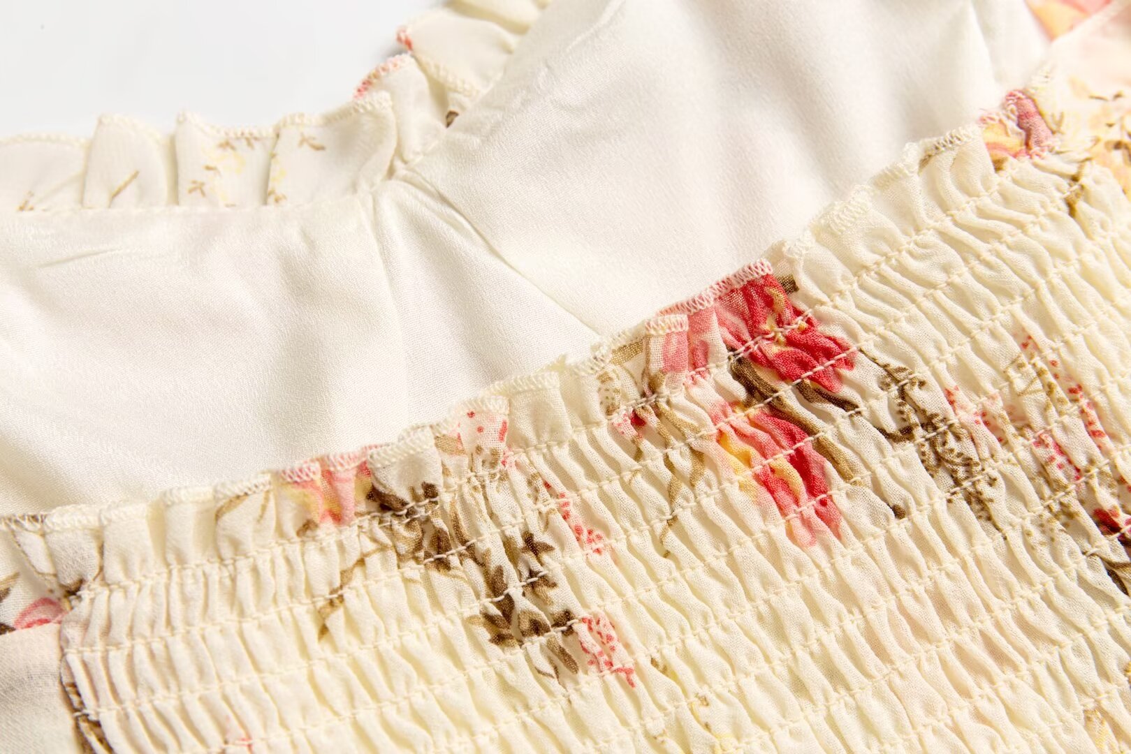 Women's Beige Floral Vacation Cami Dress