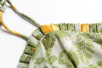 Women’s Green Smocked Tie Neck Crop Camisole