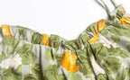 Women's Ruffle-Trim Tropical-Print V-Neck Midi Dress