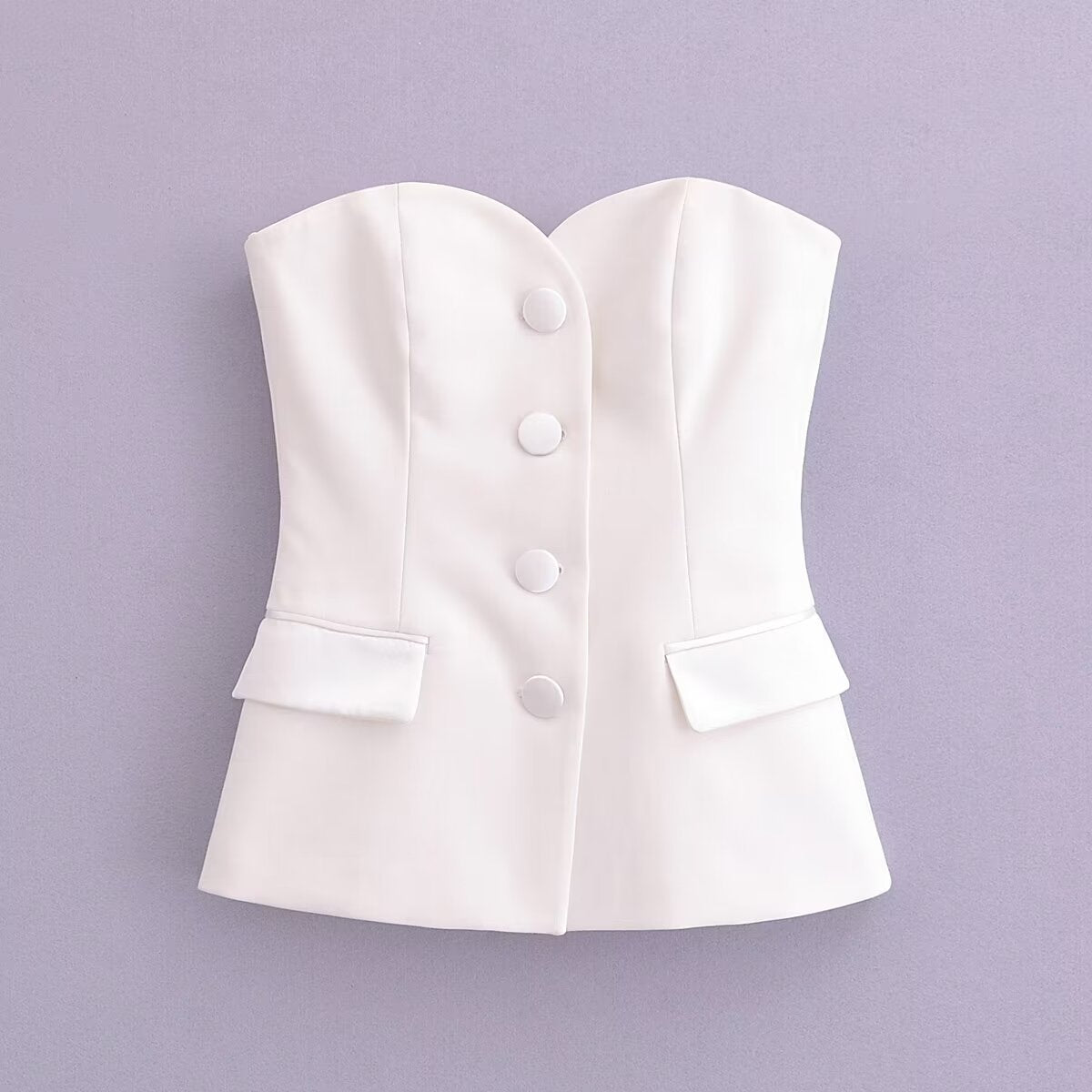 's Silk Satin Texture Stitching Corset Top