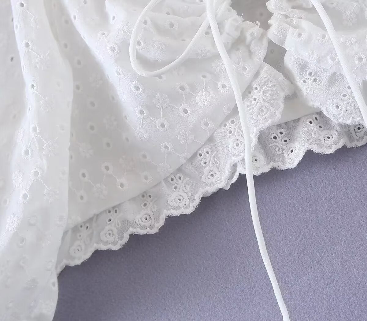 Women's Puff Sleeve Lace Up Slim Fit Short Small Shirt