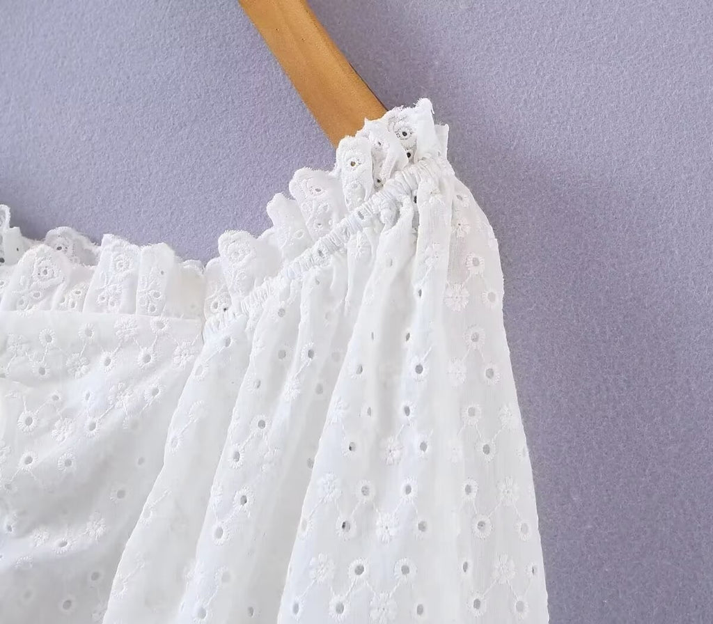 Women's Puff Sleeve Lace Up Slim Fit Short Small Shirt