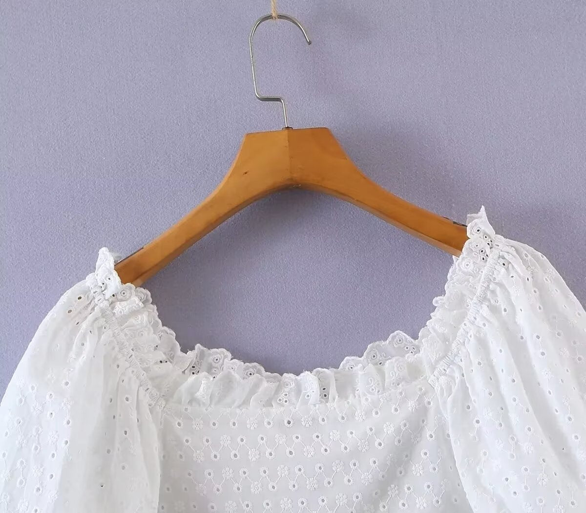 Women's Puff Sleeve Lace Up Slim Fit Short Small Shirt
