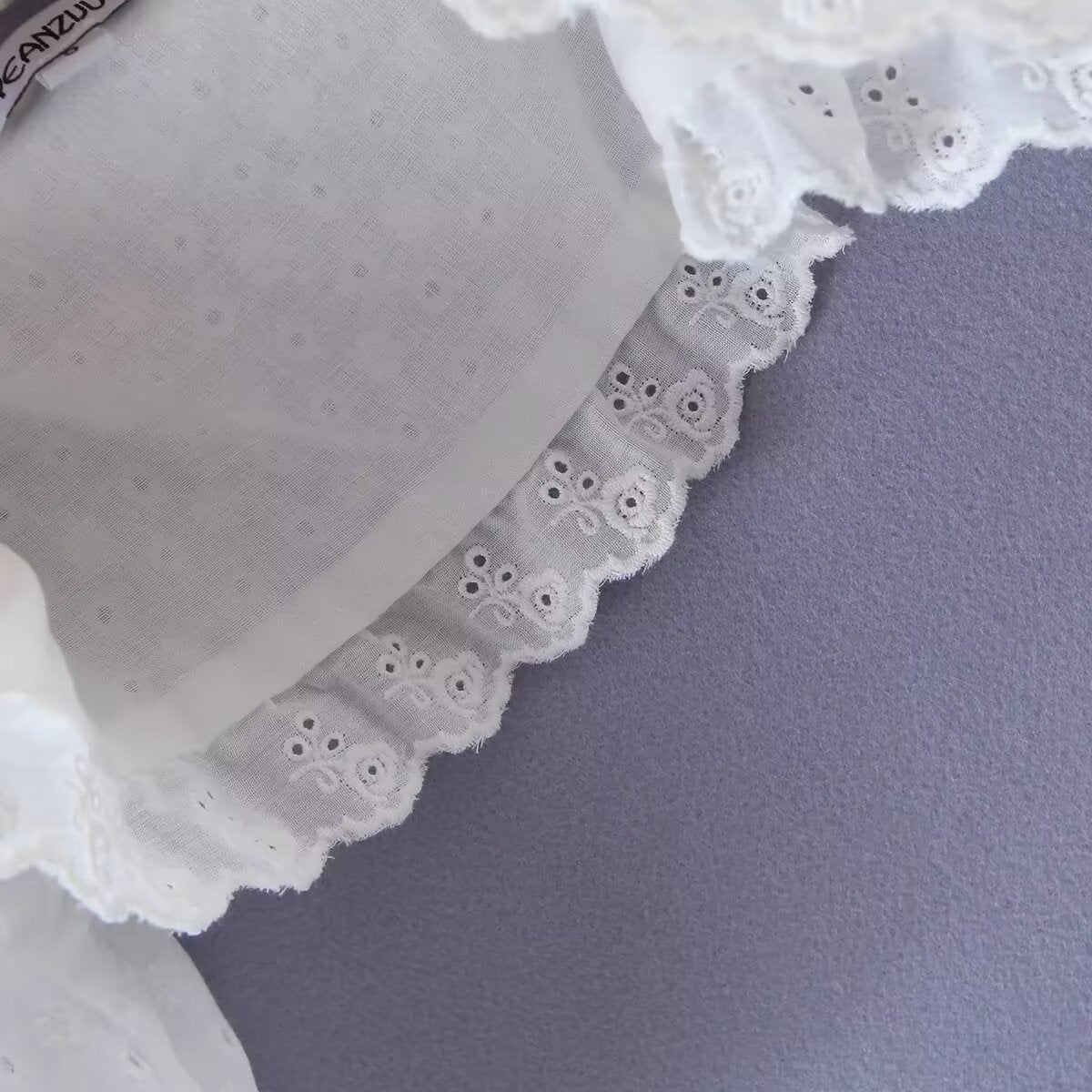 Women's Puff Sleeve Lace Up Slim Fit Short Small Shirt