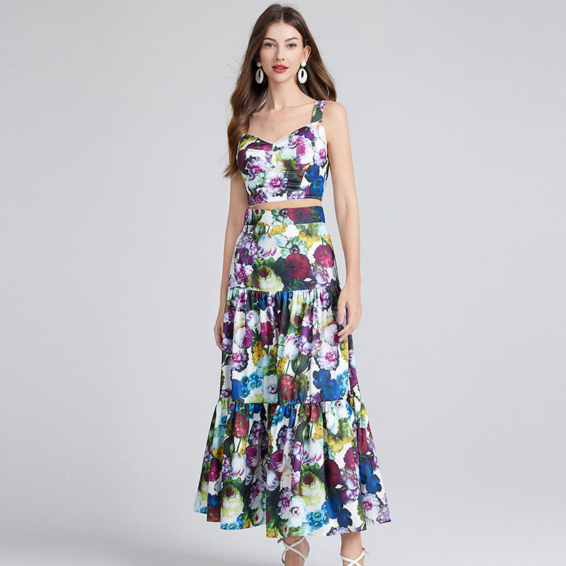 Women's Lace Halter Top & Skirt Set