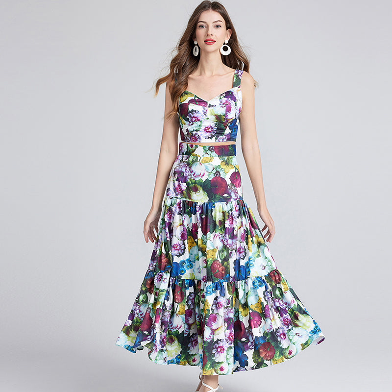 Women's 's Lace Halter Top & Skirt Set