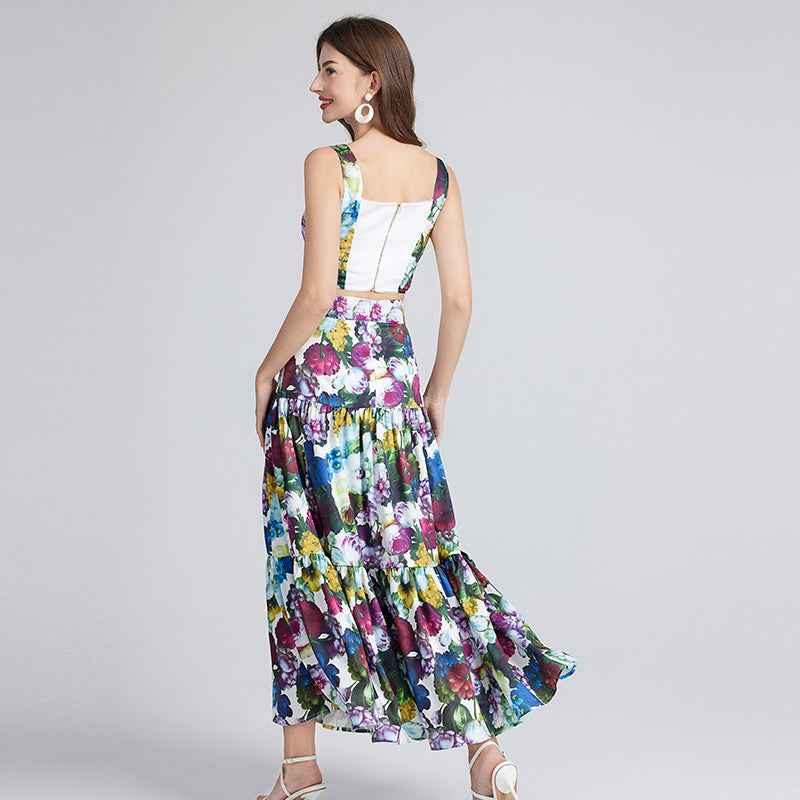 Women's Lace Halter Top & Skirt Set