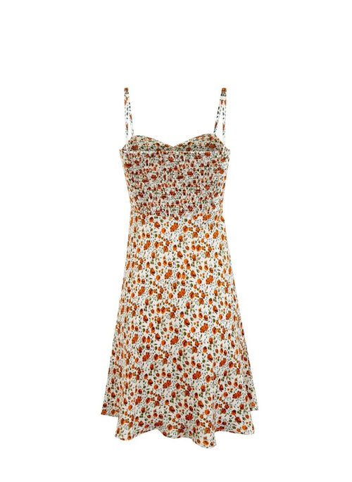 Spring Floral Cami Dress Women Vacation Casual Lace up Dress Short