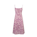 Romantic Purple Printed Butterfly Strap Holiday Casual Dress