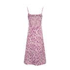 Romantic Purple Printed Butterfly Strap Holiday Casual Dress