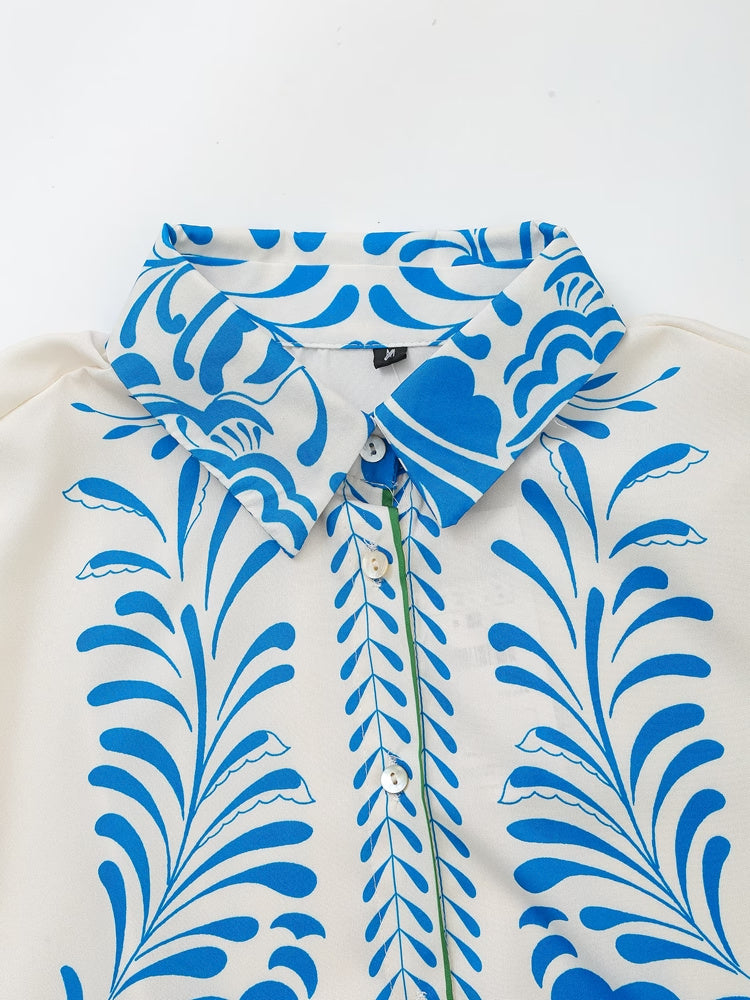 Women’s Satin Collared Button Shirt