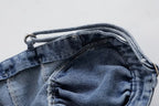 V-Neck Lace-Up Sleeveless Denim A-Line Mini Dress