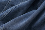 V-Neck Lace-Up Sleeveless Denim A-Line Mini Dress