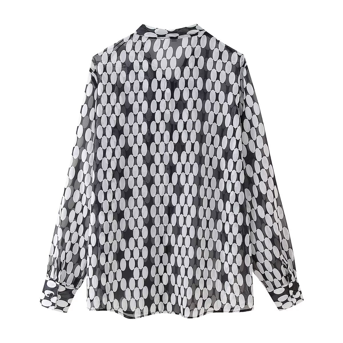 Women's Printed Chiffon Bowknot Decoration Shirt