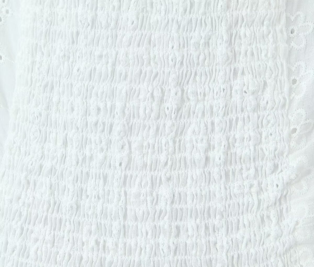 Women's White Embroidered Lace-Up Mini Dress