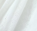 Women's White Embroidered Lace-Up Mini Dress