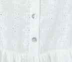 Women's White Embroidered Lace-Up Mini Dress