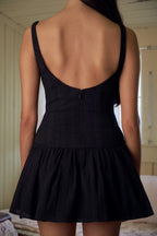 Women's French Lace Embroidered Backless A-Line Dress