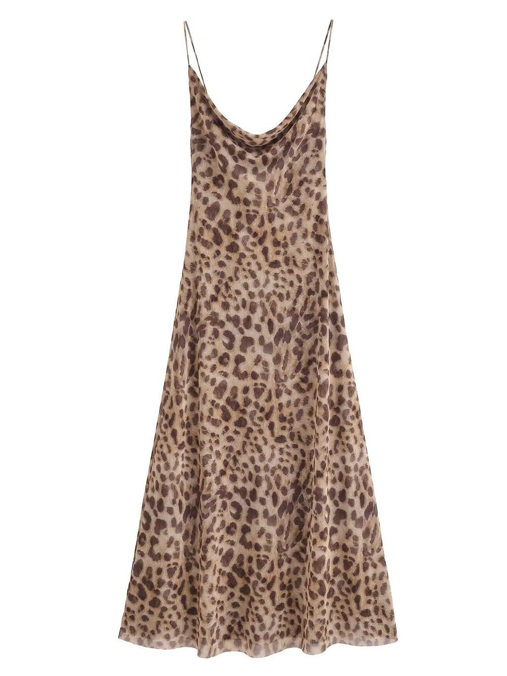Animal Print Silk Net Dress