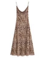 Animal Print Silk Net Dress