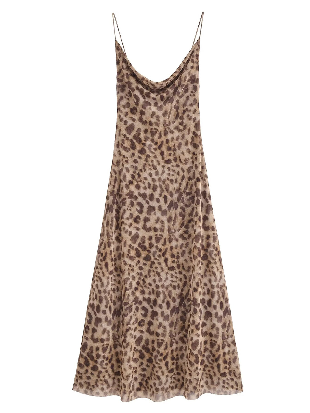 Animal Print Silk Net Dress