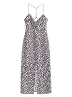 Women's Halter Floral Split Sleeveless Midi Dress