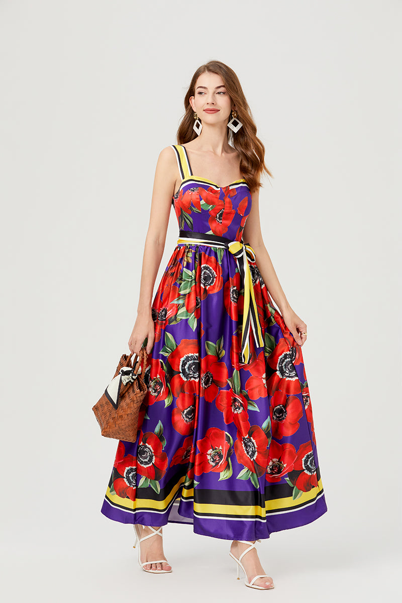 Women's 's Printed Halter Maxi Dress