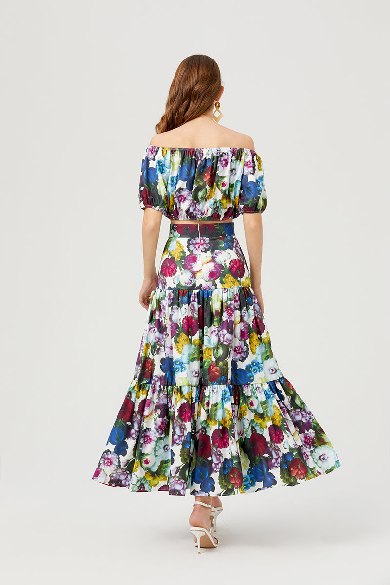 Women's 's Off-Shoulder Top & Skirt Set